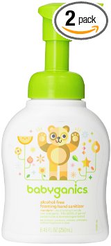 Babyganics Alcohol-Free Foaming Hand Sanitizer, Mandarin/Tangerine, 8.45-Fluid Ounce Bottles (Pack of 2), Packaging May Vary