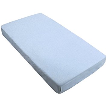 Kushies Baby Fitted Crib Sheet, Blue Solid