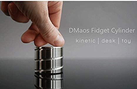 DMaos Fidget Screw Spinner, New Cube Hypnotic Cylinder Metal Stainless Steel R188 Bearing Desk Toy - Silver