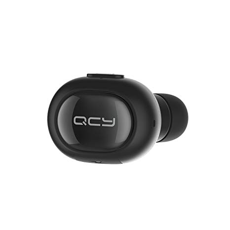 QCY Q26 Wireless Invisible Headphones With Mic, Hands-free Stereo Noise Canceling for iPhone and Android Smart Phones (Black)