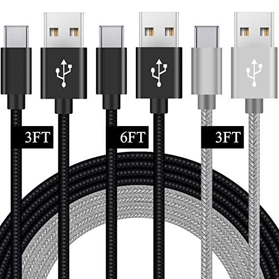 USB C Charger Charging Cable Cord For Moto G7 Play Power/Z3 Z2 Z Z4 Force Play Edition Droid/X4 X 4,Motorola One,Motoz3,Motoz2,Motoz 2 3,Motog7,Type C Fast Charge Phone Data Power Wire 3-3-6-FT,3 Pack