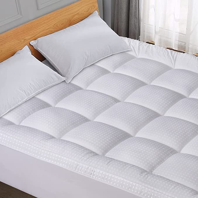 BaliChun 2.5 Inch Mattress Topper Twin XL, Thick Mattress Pad Cover 400TC Cotton Top Cooling Pillow top (8-21 Inches Fitted Deep Pocket)