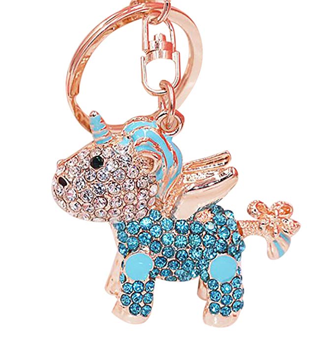 Aibearty Fashionable Key Ring Animal Crystal Keychain Bag & Car Jewelry Accessory