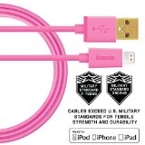 Military Grade Lightning Cable Apple MFi Certified Gold Plated Connectors 3ft Pink