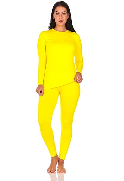 Thermajane Long Johns Thermal Underwear for Women Fleece Lined Base Layer Pajama Set Cold Weather