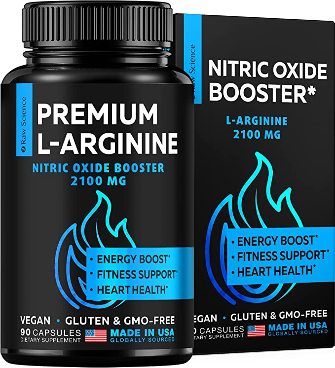 L-Arginine 2100 mg Capsules, Nitric Oxide Booster, Performance & Endurance & Strength, Vascularity Supplements for Men, Muscle Growth & Blood Flow Support, Supplements for Men, 90 Vegan Capsules