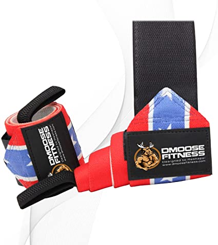 DMoose Fitness Wrist Wraps for Weightlifting, Powerlifting, Barbell Strength Training, Benching, Bodybuilding, MMA and Crossfit, Thumb Loops with Adjustable Straps, Men and Women