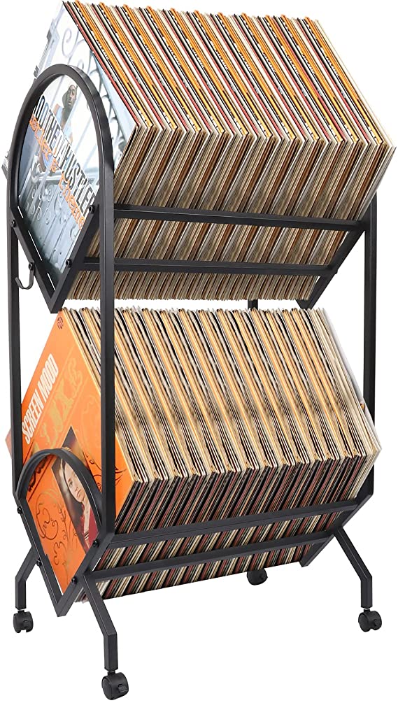 Vinyl Record Storage Record Holder Vinyl Record Stand for Albums 200 LP Display Shelf