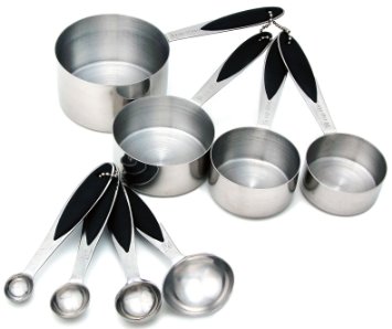 Spring Chef Measuring Cups and Spoons, Stainless Steel 8 Piece Set