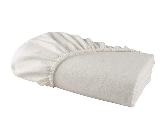 DELANNA Flannel Fitted Sheet 100% Brushed Cotton All Around Elastic 1 Fitted Sheet (King, White)