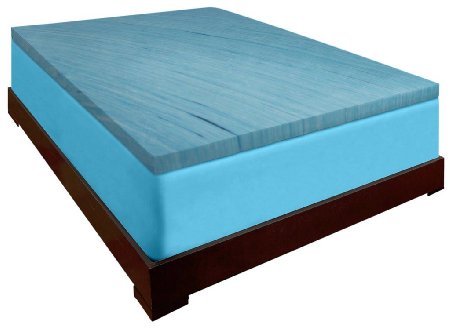DreamDNA Gel Infused King Size 4 Inch Thick, Visco Elastic Memory Foam Mattress Bed Topper Made in the USA
