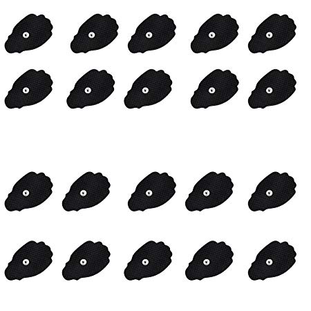 Pack - 20 (10 Pairs) Large TENS Unit Electrode Pads Reusable Self-Adhesive Replacement Massage Pads (Snap on - 3.5mm) - TENS/EMS Electronic Pulse Massager
