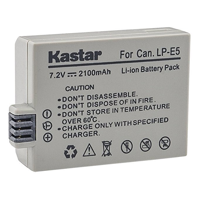 Kastar Replacement Battery 1-Pack for Canon LP-E5 LPE5 and Canon EOS 450D, EOS Rebel XSi, EOS Rebel XS, EOS 1000D, EOS Rebel T1i, EOS Kiss F, EOS Kiss X2, EOS Kiss X3 Cameras