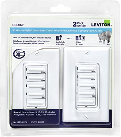 Leviton 2-Pack Decora Preset Resistive/Inductive 30 Minute Countdown Timer