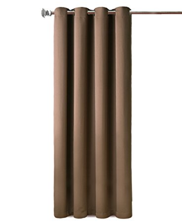 Fairyland Blackout Curtains Window Treatment Thermal Insulated Grommet Drape for Living Room,1 Panel,52 by 63 inch,Brown