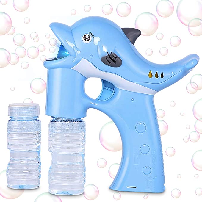 Lovelion Dolphin Bubble Gun Blower with LED Light with Music Suitable for Girls and Boys Over 1.2.3 Years Oldc