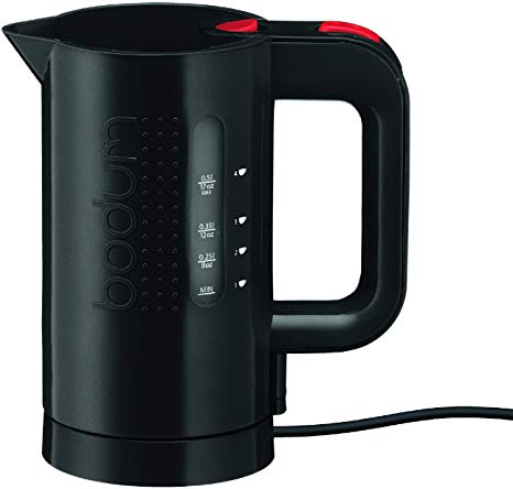 Bodum Bistro Electric Water Kettle, Plastic, 17 Ounce, .5 Liter, Black