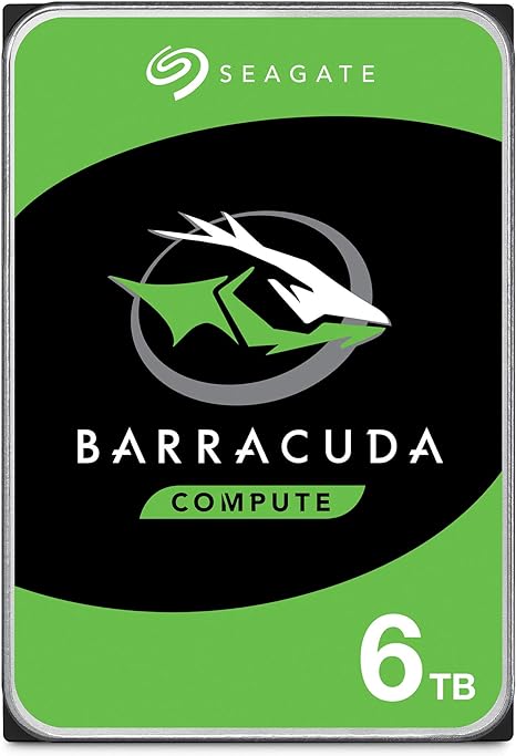 Seagate BarraCuda, 6TB, Internal Hard Drive, 3.5 Inch, SATA, 6GB/s, 5,400 RPM, 256MB Cache, for Computer Desktop PC, FFP (ST6000DMZ03)