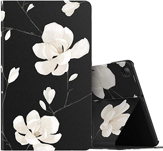 MoKo Case Fit Samsung Galaxy Tab A 8.0 T290/T295 2019 Without S Pen Model, Premium Light Weight Stand Folio Shock Proof Cover Case for Galaxy Tab A 8.0 T290/T295 2019 Tablet, Black & White Magnolia