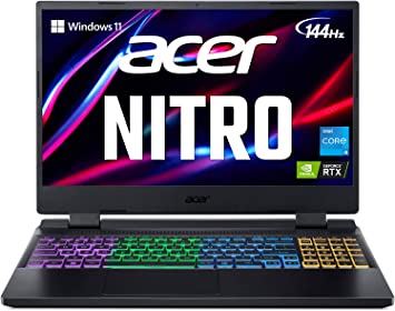 Acer Nitro 5 AN515-58-527S Gaming Laptop | Intel Core i5-12500H | NVIDIA GeForce RTX 3060 Laptop GPU | 15.6" FHD 144Hz IPS Display | 16GB DDR4 | 512GB PCIe Gen 4 SSD | Killer Wi-Fi 6 | RGB Keyboard