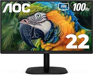 AOC 22B2HM2 22" Full HD (1920 x 1080) 100Hz LED Monitor, Adaptive Sync, VGA x1, HDMI x1, Flicker-Free, Low Blue Light, HDR Ready, VESA, Tilt Adjust, Earphone Out, Eco-Friendly