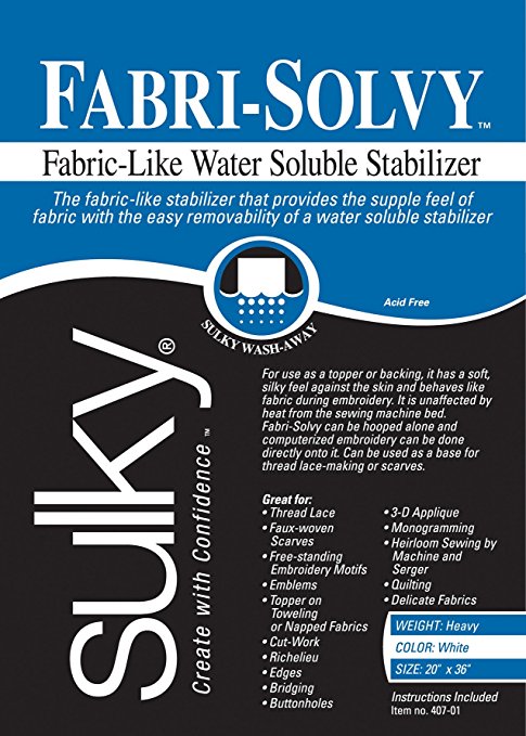 Sulky Fabri-Solvy Soluble Stabilizer, 20 by 36-Inch