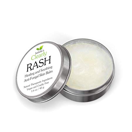 Isabella's Clearly Rash Anti Fungal Skin Balm. Provides Instant Relief for Itching, Dry Irritated Skin. Helps Treat Ringworm, Jock Itch, Athletes Foot, Eczema, Nail Fungal Infections. Vegan. USA
