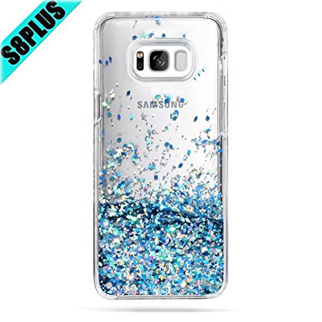 Galaxy S8 Plus Case, Caka Galaxy S8 Plus Glitter Case Luxury Fashion Bling Flowing Liquid Floating Sparkle Glitter TPU Bumper Case for Samsung Galaxy S8 Plus - (Blue)