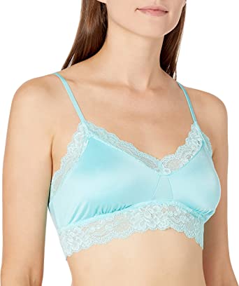 Amazon Brand - Mae Women's Microfiber Longline Lace Bralette (for A-C cups)