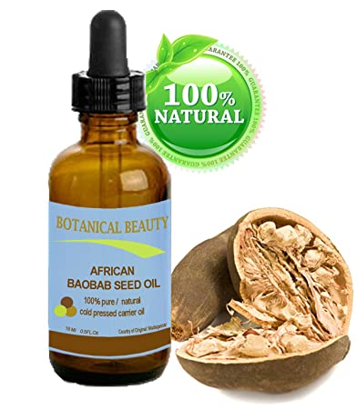 AFRICAN BAOBAB SEED Oil. 100% Pure / NATURAL / Undiluted / Refined / Cold Pressed Carrier Oil for Skin, Hair, Lip and Nail Care. Rich in vitamins A, D, E and F and E. (0.5 fl.oz-15ml.) Botanical Beauty.