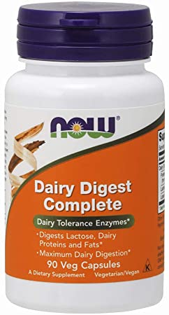 NOW Dairy Digest Complete,90 Veg Capsules