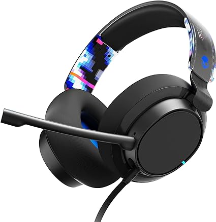 Skullcandy SLYR Pro Multi-Platform Over-Ear Wired Gaming Headset, Enhanced Sound Perception, AI Microphone, Works with Xbox Playstation and PC - Blue