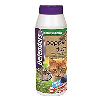 Defenders Pepper Dust (Humane Treatment Deters Cats, Dogs and Wildlife from Gardens and Patios, Covers up to 10 sq m), 300 g