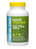 NoorVitamins Omega 3 Fish Oil 2400 mg - NEW ADVANCED FORMULA - 120 Softgels - Halal Vitamins