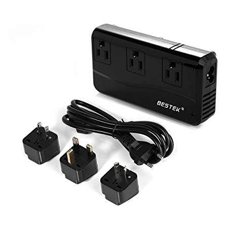 BESTEK Power Converter 220V to 110V Travel Voltage Converter 200W and 4-Port USB with International EU/UK/AU/US Adapter Plugs