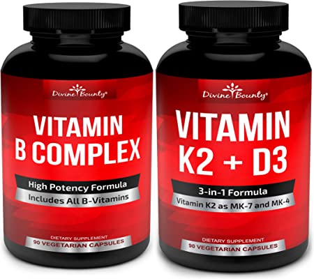 Super B Complex Vitamins & Vitamin K2 with D3 Bundle