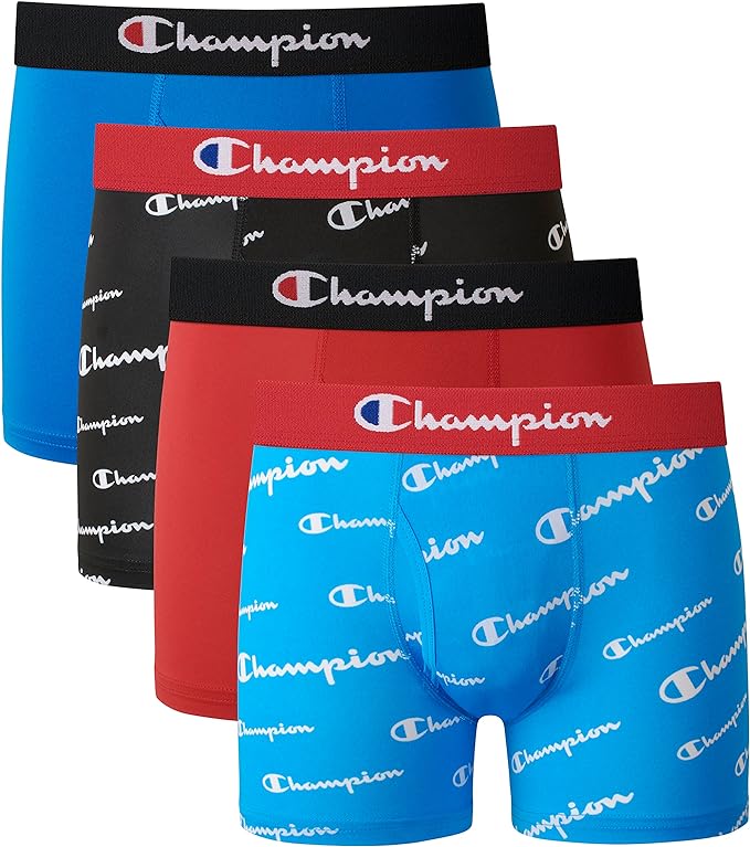 Champion Boys' Underwear, Everyday Active Stretch Boxer Briefs, Assorted 4-Pack