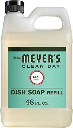 Mrs. Meyer's Liquid Dish Soap Refill, Basil, 48 OZ (Pack - 1)