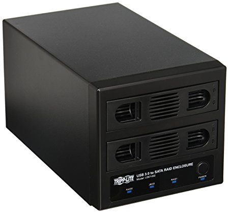 Tripp Lite USB 3.0 SuperSpeed 2 Bay Hot Swap SATA Hard Drive RAID Enclosure w Fan  for 3.5" and 2.5" drives(U357-002)