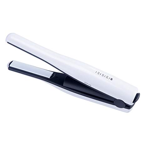 Benbilry Mini Portable Hair Straighteners & Curler - 2 in 1 Professional Ceramic Iron for Hair Straightening and Curling with Ceramic Heating Plates, USB Port Charging and Dual Voltage 100-240V(White)