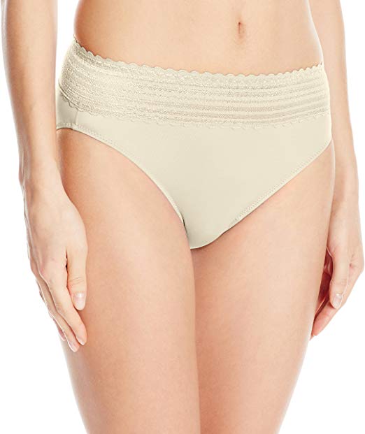 Warner's Women's No Pinching No Problems Lace Hi Cut Brief Panty