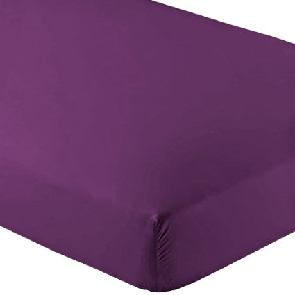 Fitted Sheet Premium Microfiber Twin Extra Long, Twin XL (Plum)