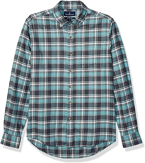 Amazon Brand - Buttoned Down Men's Slim Fit Supima Cotton Plaid Flannel Sport Shirt