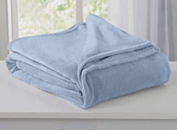 Ultra Velvet Plush All-Season Super Soft Luxury Bed Blanket. Lightweight and Warm for Ultimate Comfort. Marlo Collection (Twin, Misty Blue)