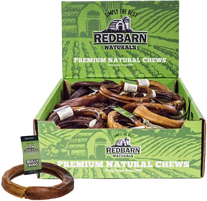 Redbarn Bully Rings for Dogs. Natural, Grain-Free, Highly Palatable, Long-Lasting Dental Chews Sourced from Free-Range, Grass-Fed Cattle