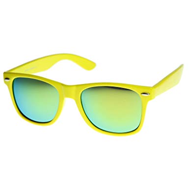 zeroUV - Retro Bright Horn Rimmed Sunglasses with Colorful Mirrored Lenses - UV400