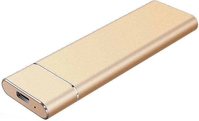 External Hard Drive Portable HDD – Plus Slim 1TB 2TB Portable Hard Drive External USB 3.1 Hard Drive for PC Laptop and Mac (2TB, Gold)