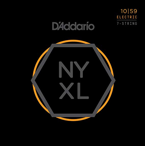 D'Addario NYXL1059 Nickel Wound 7-String Electric Guitar Strings, Regular Light, 10-59