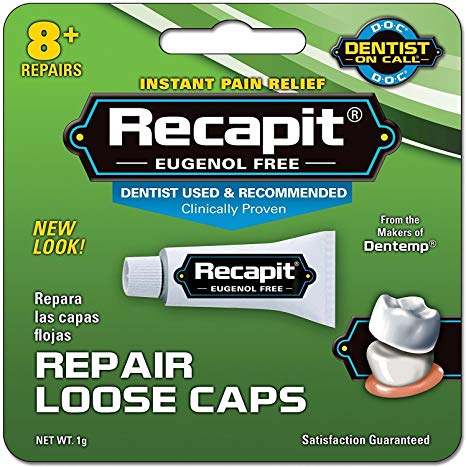 Recapit Loose Cap Dental Repair - 8 Repairs, Pack of 2