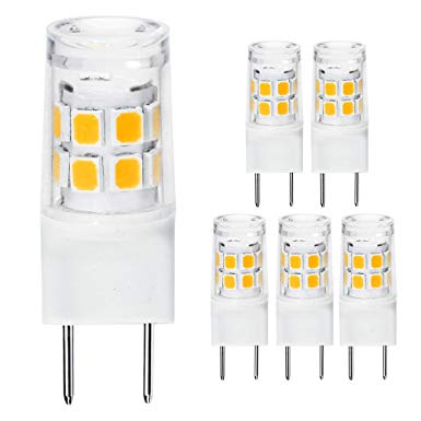 G8 Light Bulb 3 Watts Warm White T4 G8 Base Bi-pin Xenon JCD Type LED Halogen Replacement Bulb,40W Halogen Equivalent,Under Counter Kitchen Lighting,(Pack-5)